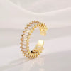 Wholesale Light Luxury Style Copper Zircon Goldplated Ring For Women