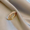 Wholesale Light Luxury Style Copper Zircon Goldplated Ring For Women