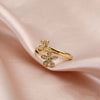 Wholesale Light Luxury Style Copper Zircon Goldplated Ring For Women