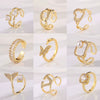 Wholesale Light Luxury Style Copper Zircon Goldplated Ring For Women
