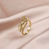 Wholesale Light Luxury Style Copper Zircon Goldplated Ring For Women