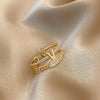 Wholesale Light Luxury Style Copper Zircon Goldplated Ring For Women
