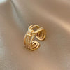 Wholesale Light Luxury Style Copper Zircon Goldplated Ring For Women