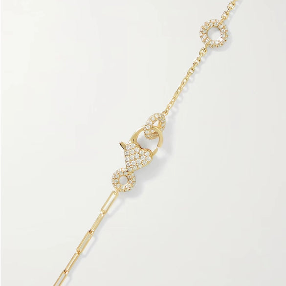 Wholesale Light Luxury Style Diamondencrusted Stackable Copper Electroplated 18K Gold Clavicle Chain Necklace Unisex Jewelry