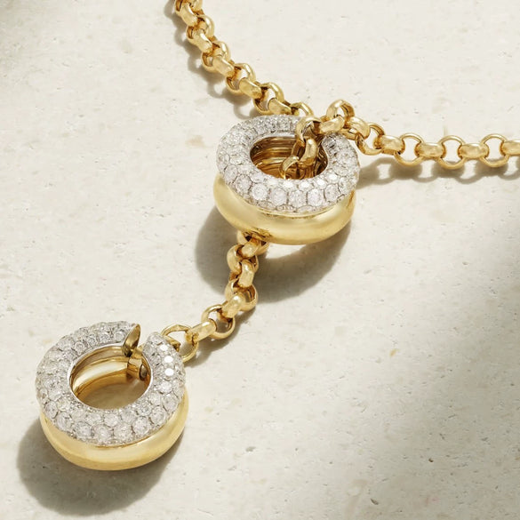 Wholesale Light Luxury Style Diamondencrusted Stackable Copper Electroplated 18K Gold Clavicle Chain Necklace Unisex Jewelry