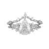 Wholesale Light Luxury Style Drop Shape Electroplated Silver Jewelry Set For Women Clavicle Chain And Ring With High Carbon Diamond And White Zirconium