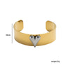 Wholesale Light Luxury Style Electroplated Cshaped Curved Heart Titanium Steel Bracelet For Women