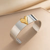 Wholesale Light Luxury Style Electroplated Cshaped Curved Heart Titanium Steel Bracelet For Women