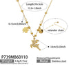 Wholesale Light Luxury Style Electroplated Stainless Steel Deer Bell Clover Multipendant Necklace Bracelet Jewelry Set For Women