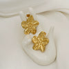 Wholesale Light Luxury Style Electroplated Stainless Steel Flower Stud Earrings For Women