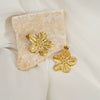 Wholesale Light Luxury Style Electroplated Stainless Steel Flower Stud Earrings For Women