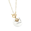 Wholesale Light Luxury Style Electroplated Stainless Steel Geometric Eightpointed Star Paperclip Chain Necklace For Women