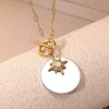 Wholesale Light Luxury Style Electroplated Stainless Steel Geometric Eightpointed Star Paperclip Chain Necklace For Women