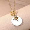 Wholesale Light Luxury Style Electroplated Stainless Steel Geometric Eightpointed Star Paperclip Chain Necklace For Women