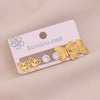 Wholesale Light Luxury Style Electroplated Stainless Steel Heart And Butterfly Flower Earrings For Women
