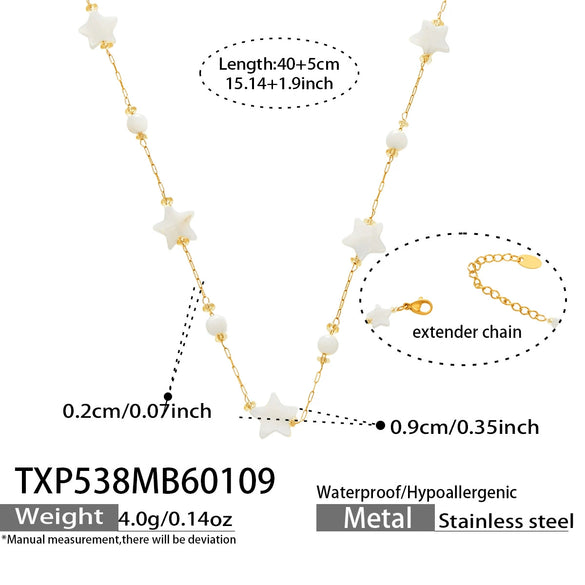 Wholesale Light Luxury Style Electroplated Stainless Steel Pinshaped Eightpointed Star Sunflower Necklace And Bracelet Set For Women