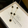 Wholesale Light Luxury Style Electroplated Titanium Steel Flower Cross Chain Necklace For Women