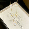 Wholesale Light Luxury Style Electroplated Titanium Steel Flower Cross Chain Necklace For Women