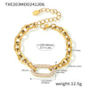 Wholesale Light Luxury Style Ferris Wheel Inlaid Zircon Stainless Steel Necklace Bracelet Jewelry Set For Women 18K Gold Plated