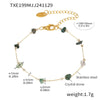 Wholesale Light Luxury Style Ferris Wheel Necklace Bracelet Set Handmade Stainless Steel And Natural Green Crystal Stone Electroplated Jewelry For Women