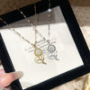 Wholesale Light Luxury Style Flower Shape Titanium Steel Necklace With Copper Inlaid Zircon Pendant For Women