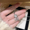 Wholesale Light Luxury Style Flower Shape Titanium Steel Necklace With Copper Inlaid Zircon Pendant For Women