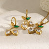 Wholesale Light Luxury Style Fruit Pattern Stainless Steel Electroplated Earrings And Cherry Necklace For Women