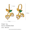 Wholesale Light Luxury Style Fruit Pattern Stainless Steel Electroplated Earrings And Cherry Necklace For Women