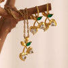 Wholesale Light Luxury Style Fruit Pattern Stainless Steel Electroplated Earrings And Cherry Necklace For Women