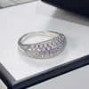 Wholesale Light Luxury Style Geometric Copper Ring And Bracelet Full Inlaid With Zircon