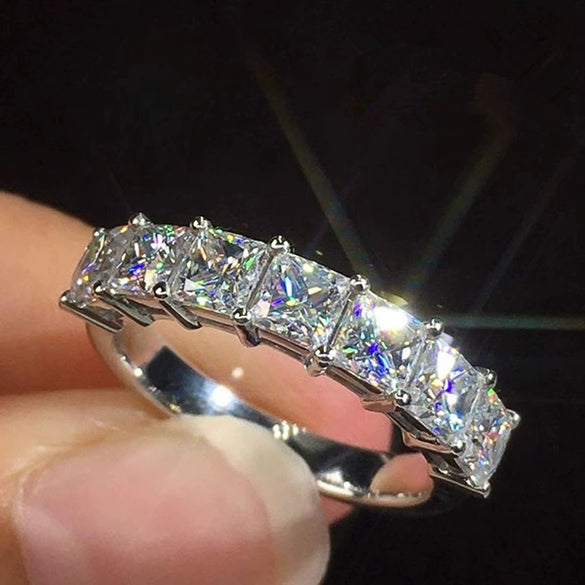 Wholesale Light Luxury Style Geometric Copper Zircon Women's Ring Jewelry