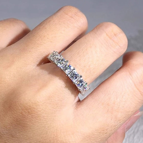 Wholesale Light Luxury Style Geometric Copper Zircon Women's Ring Jewelry