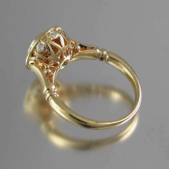 Wholesale Light Luxury Style Geometric Copperplated Imitation Gold Zircon Set Of Women's Rings