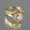 Wholesale Light Luxury Style Geometric Copperplated Imitation Gold Zircon Set Of Women's Rings