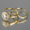 Wholesale Light Luxury Style Geometric Copperplated Imitation Gold Zircon Set Of Women's Rings