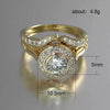 Wholesale Light Luxury Style Geometric Copperplated Imitation Gold Zircon Set Of Women's Rings
