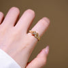 Wholesale Light Luxury Style Geometric Gold Plated Copper Electroplated Ring For Women