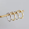 Wholesale Light Luxury Style Geometric S925 Sterling Silver Electroplated Exaggerated Round Microencrusted Earrings