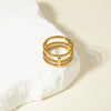 Wholesale Light Luxury Style Geometric Stainless Steel Electroplated Women's Ring