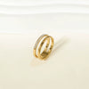 Wholesale Light Luxury Style Geometric Stainless Steel Electroplated Women's Ring