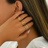 Wholesale Light Luxury Style Geometric Stainless Steel Electroplated Women's Ring