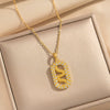 Wholesale Light Luxury Style Geometric Wave Pattern 18K Gold Plated Copper Pendant O Word Chain Necklace For Women