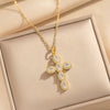 Wholesale Light Luxury Style Geometric Wave Pattern 18K Gold Plated Copper Pendant O Word Chain Necklace For Women