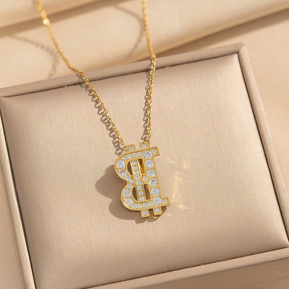 Wholesale Light Luxury Style Geometric Wave Pattern 18K Gold Plated Copper Pendant O Word Chain Necklace For Women