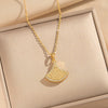 Wholesale Light Luxury Style Geometric Wave Pattern 18K Gold Plated Copper Pendant O Word Chain Necklace For Women