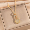 Wholesale Light Luxury Style Geometric Wave Pattern 18K Gold Plated Copper Pendant O Word Chain Necklace For Women