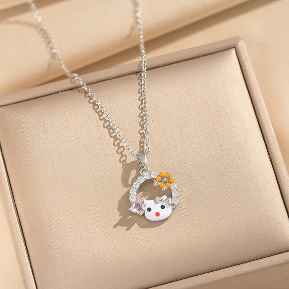 Wholesale Light Luxury Style Geometric Wave Pattern 18K Gold Plated Copper Pendant O Word Chain Necklace For Women