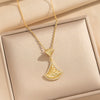 Wholesale Light Luxury Style Geometric Wave Pattern 18K Gold Plated Copper Pendant O Word Chain Necklace For Women
