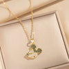 Wholesale Light Luxury Style Geometric Wave Pattern 18K Gold Plated Copper Pendant O Word Chain Necklace For Women
