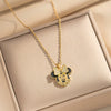 Wholesale Light Luxury Style Geometric Wave Pattern 18K Gold Plated Copper Pendant O Word Chain Necklace For Women